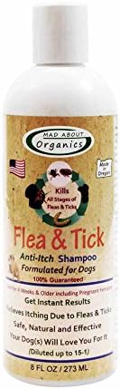 Mad About Organics All Natural Dog Puppy Flea &amp; Tick Shampoo Concentrate 8oz