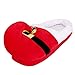 Produktbild Hirolan Christmas Slippers Shoes Unisex Plush Cotton fashion Home Slippers Winter Warm Indoor 18cm to 31cm (Red, 23cm)