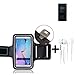 Produktbild TOP SET für Nokia 6 Dual-SIM Neopren Jogging Armband Sportarmband Oberarmband für Nokia 6 Dual-SIM schwarz mit Reflektor Streifen + Ohrstöpsel. Fitness Lauf Armband