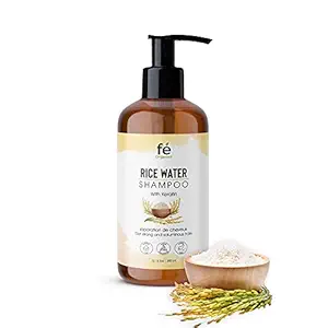 Fe Organics Rice Water Herbal Shampoo With Pleasing Aroma Refresh & Hydrate, Suited For All Hair Types-Color & Keratin Treated Hair,Free from Mineral Oils, Sulphates & Paraben 300ML