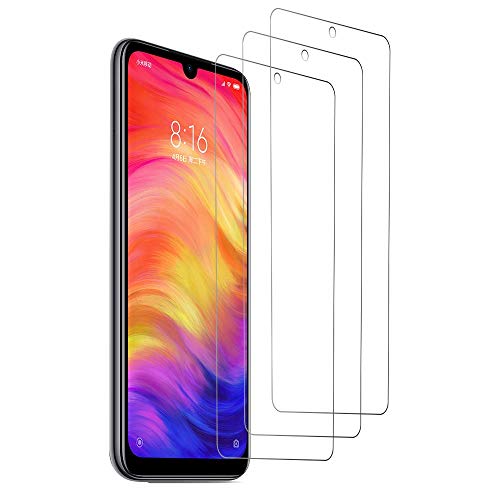 Peloo Protector de Pantalla para Xiaomi Redmi Note 7 Pro/Redmi Note 7 [3 Unidades] Cristal Templado para Xiaomi Redmi Note 7 Pro/Redmi Note 7 9H Dureza Alta Definicion