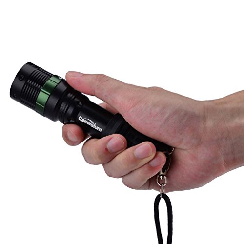 Canwelum Helle Leistungsstarke und Aufladbare Cree LED-Taschenlampe, Wetterfeste Zoom LED Taschenlampe (Ein Komplett-Set mit 18650 Akku Geschützt und Euro Ladegerät – CE Zertifiziert) - 5