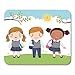 Produktbild Mauspads Student Cute von drei Kindern in Schuluniform Going to Girl Elementary Mauspad für Notebooks, Desktop-Computer-Matten Bürobedarf