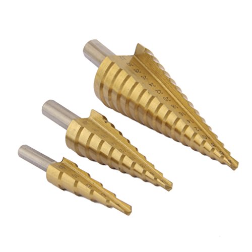 3x Grosse HSS Stahl Schritt Konusbohrer Titan Bit Gesetzt Lochschneider 4 12 / 20 / 32mm - 4