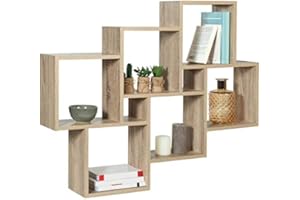 IDMarket - Etagère murale double position LUCAS bois façon hêtre