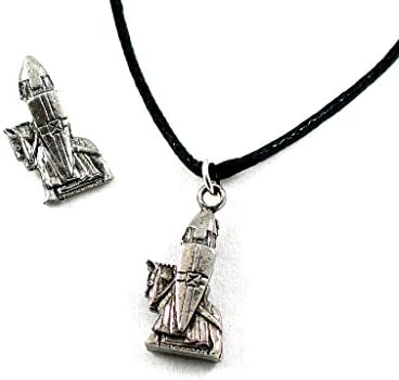Lewis Chess set,, Knight, Handmade English Pewter Pendant &amp; pin