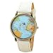Produktbild  Loveso -Armband uhr Elegant Global Travel Mit dem Flugzeug Map-Frauen-Kleid-Uhr-Denim-Gewebe-Band_Weiß