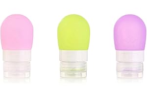 Gemini_mall® 3 x Silikon-Reiseflaschen, auslaufsicher, BPA-frei, nachfüllbare Kosmetik-Reisebehälter.
