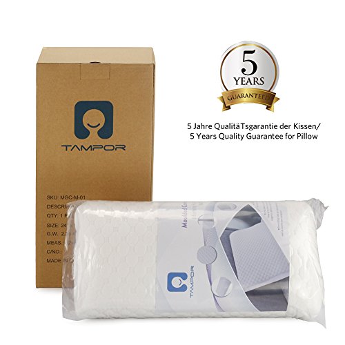 Orthopädisches Nackenstützkissen von TAMPOR Viscoelastischem Gelschaum Kopfkissen Premium Ergonomisches Kissen Nackenkissen mit Waschbaren Kopfkissenbezug 70×50 CM - 7