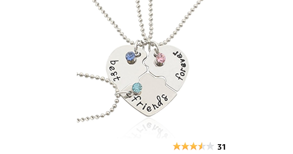 Tinksky 3 Freundschaft Halskette Beste Freunde Fur Immer Kette Puzzle Herz Anhanger Halsketten Set Amazon De Schmuck