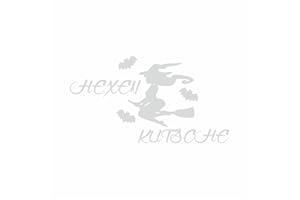 ‎TRADERCAT tradercat Car Sticker Witch Carriage - 15 cm x 10 cm - Sticker for All Surfaces - Window, Side Mirror, Rear Window, Bonnet, Vehicle - with Instructions (Silver)