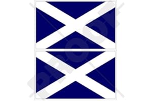 STICKERSWORLD Lot de 2 autocollants en vinyle pour pare-chocs Motif drapeau écossais Croix de St Andrew Bleu marine 100 mm