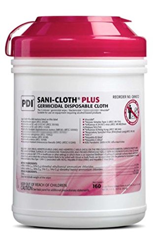 Pdi Sani-Cloth Plus, Low-Alcohol, Large Wipe Size 6" X 6.75", 12 Tubs/Cs