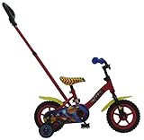 Kubbinga Boy Blaze with Push Bar Bicycle, Red, 10-Inch