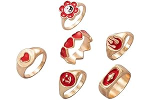 Destiny Jewels Y2K 6pcs Chunky Gold Stacking Rings
