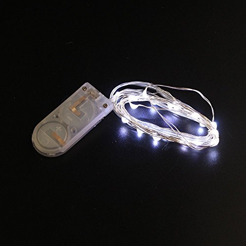 Atcket (Wei?) 6.6ft LED Kupferdraht Unterwasser-Mikro-Fee String Licht Batterie betrieben Samen Licht mit 20 Led Eiffelturm Vase f¨¹r Hochzeit Dekoration