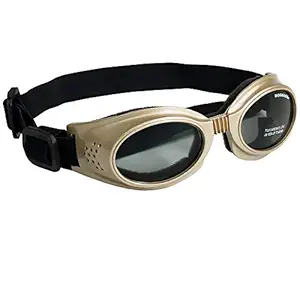 Doggles Originalz Large Frame Goggles for Dogs with Smoke Lens, Chrome