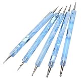 RuiChy 5PC 2 Way Double Ended Nail Art Manicure Pedicure Dot Paint Dotting Painting Marbleizing Pen Tool