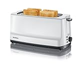 SEVERIN Automatik-Toaster, 2 Langschlitzkammern, Für bis zu 4 Brotscheiben, 1.400 W, AT 2234, Weiß/Grau