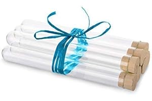 Tuuters Glas Reagenzglas mit Korken Verschluss, 10 Stück, Reagenzgläser zum Befüllen (160 x Ø16 mm)