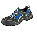 Price comparison product image Safety Shoes S1 "Göhren" in Sport Shoe Look, Suede Leather, Steel Cap, Non-Slip PUR Outsole - black-blue, UK 9