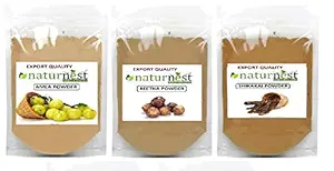 Naturenest Natural Amla, Reetha, Shikakai Powder Combo powder Hair Pack for Hair Growth |hair pack powder combo |hair care products |reetha amla shikakai combo powder |natural products for hair |products for hair 100g each = 300g