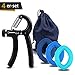 Produktbild Handtrainer Fingertrainer 4er Set, Fingerhantel Trainingsgerät Unterarmtrainer Einstellbarer Widerstandsbereich(5-60kg) mit 3 Handstärker-Griffring(30-40-50Lbs) für Klettern Fitness Handrehabilitation