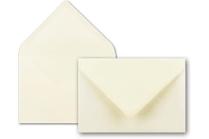 NEUSER PAPIER Neuser - Buste da lettere da 80 g/m² in colori vivaci, formato B6, dimensioni 175 x 125 mm, chiusura adesiva da inumidire 100 Umschläge Vanille