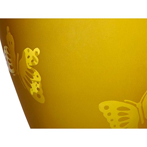 Blumenvase, Bouquet Vase, Glas Vase „LEMON BUTTERFLY“, gelb/orange, 25 cm, moderner Style (ART GLASS powered by CRISTALICA) - 3