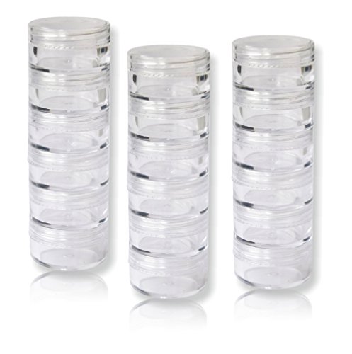 18 Stück Stapeldöschen Gr. 2 -- 10ml (leer) Leerdöschen transparent - keine Einzeldöschen