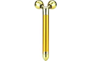 KYAOAYO Appareil de massage électrique pour le visage - Rouleau Sonic Roller - Anti-âge - Anti-rides - Rouleau 3D doré - Barre de beauté énergétique - Outil de raffermissement de la peau