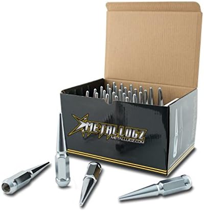 Metal Lugz Spiked Lugz Chrome 1/2" thread 4.4" overall length kit contains 25 Lugs & 1 Key