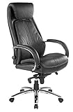 chefsessel schwarz ch 5-Stufen Wippmechanik unterstützt das ergonomische Sitzen; einzelne Stufen sind feststellbar. TÜV Klasse 4 zertifizierte Gasfeder, arbeitet leise und kraftvoll.