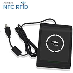 NFC RFID Lecteur de Cartes Sans Contact Smart Reader & Writer USB 13,56 MHz Compatible ISO 14443 Types A et B , ISO/IEC18092+2 pièces M1 Cards +SDK