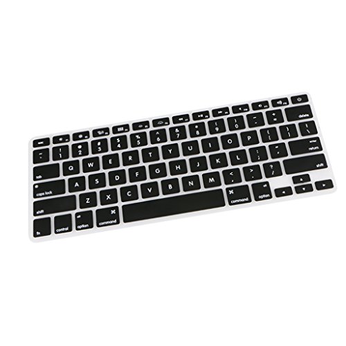 Gazechimp Tastatur Abdeckung Wasserdicht Silikon Keyboardschutz Hülle Haut für Macbook Air Retina13/15/17 Zoll – Schwarz - 2