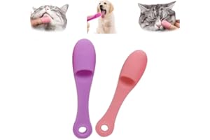 MCILUYAIIO Silicone Scrubber for Chin Cleaning, Finger Brush Toothbrush for Pet Dental Care, Suitable for Puppies & Cats (2pcs)