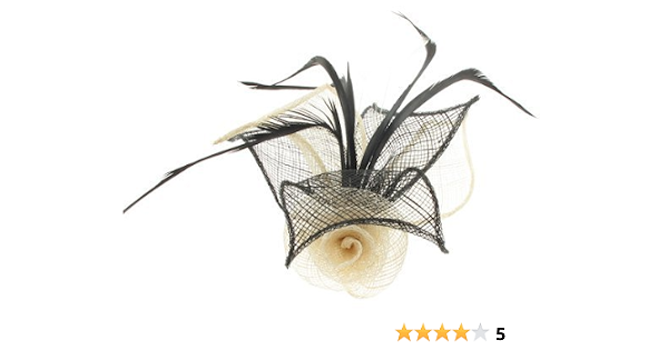 Sinamay Rose Fascinator with Leaf 