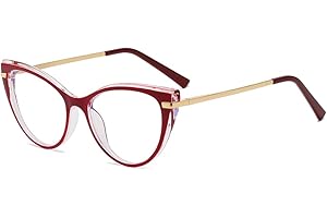LJCZKA Blue Light Blocking Glasses Cat Eye for Women, Anti Blue Light Glasses Computer Eyeglasses Clear for Anti Fatigue and Eyestrain