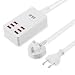Produktbild iKits 6.4A 32W 6 Port USB Ladegerät Multi-Port Desktop Ladestation mit Smart IC Technologie USB Dockingstationen für iPhone 7/7Plus/6s/5/iPad Pro/iPad Air 2/mini 4/Samsung & More (UK&EU Ladekabel)