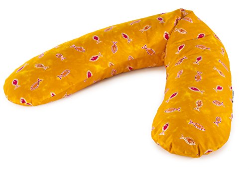 Theraline The Original 190 x 38cm Maternity and Nursing Pillow including Cover (Fish Yellow Twill)