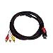 Produktbild liekas Black Power Cords & Extension Cords to 3 RCA 1.5m Cable Male Adapter Converter Cable for HDTV Drop