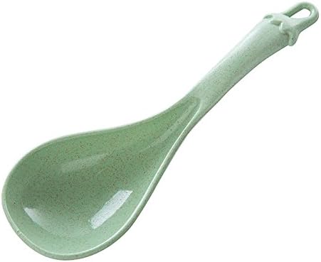 HEXIAOMAO Creative kitchen supplies wheat straw spoon household cutlery soup spoon rice scoop spoon Mr Heung-shing congee spoon, the Nordic green