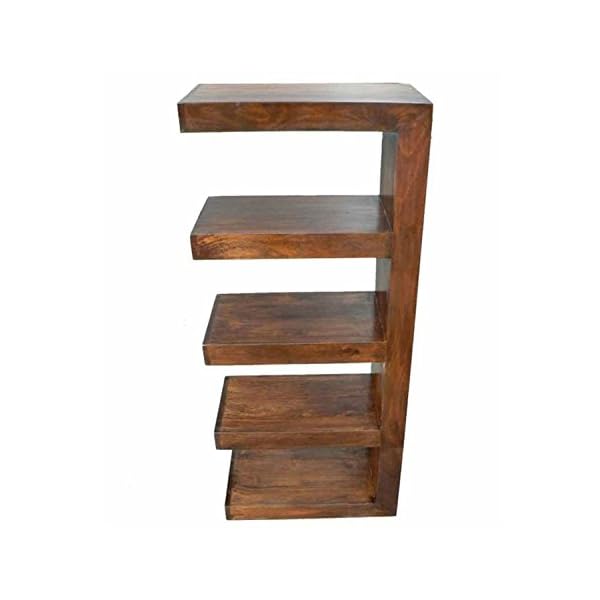 Homescapes - Dakota - Triple E Shaped End/Side Table/Display Unit - Dark - 100% Solid Mango Hard Wood - (No Veneer) Hand Crafted Furniture