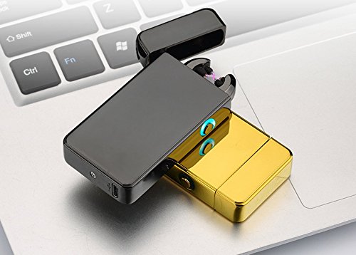 Aokvic USB elektronisches Feuerzeug aufladbar lichtbogen (Schwarz) - 3