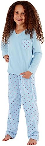 Selena Girl Kids Girls Pyjama V Neck Micro Fleece Star print Soft Nightwear
