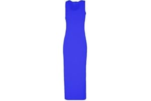 ZEE FASHION Women Ladies Jersey Long Summer Vest Racer Muscle Back Maxi Dress Plus Size 8-26