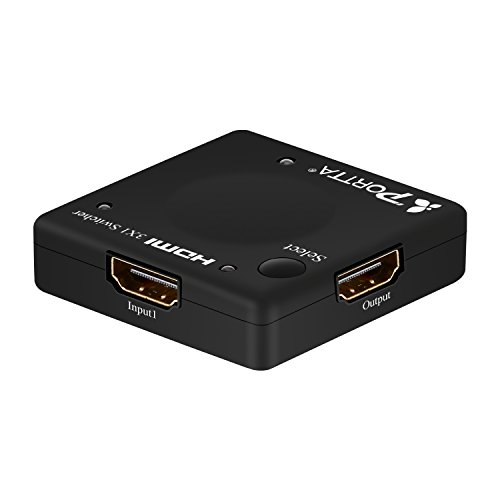 Portta HDMI Mini Switcher 3×1 3 port v1.3 1080p Verteiler Umschalter Switch 3 x IN 1 x OUT Unterstützung PS4 DVD HDTV - 2