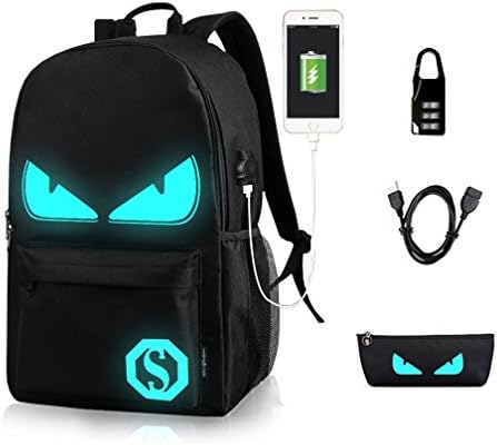Luminous Backpack Anime Charging Daypack School Rucksacks Boys Bag.