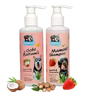 PAWZILLA Mamast & Oobe Battamiz Shampoo for Dogs and Cats 200ml Each Bottle (Paraben Free,All Coat Type)