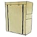 Price comparison product image PrimeMatik - Fabric wardrobe for clothes and shoes storage and organiser 60 x 30 x 76 cm beige with roll-up door